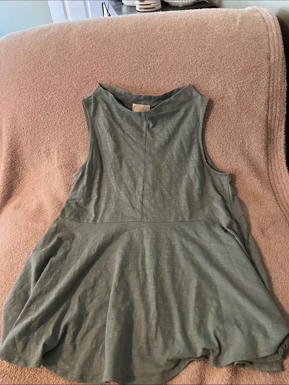Deletta Sleeveless Peplum Tank in Sage Green